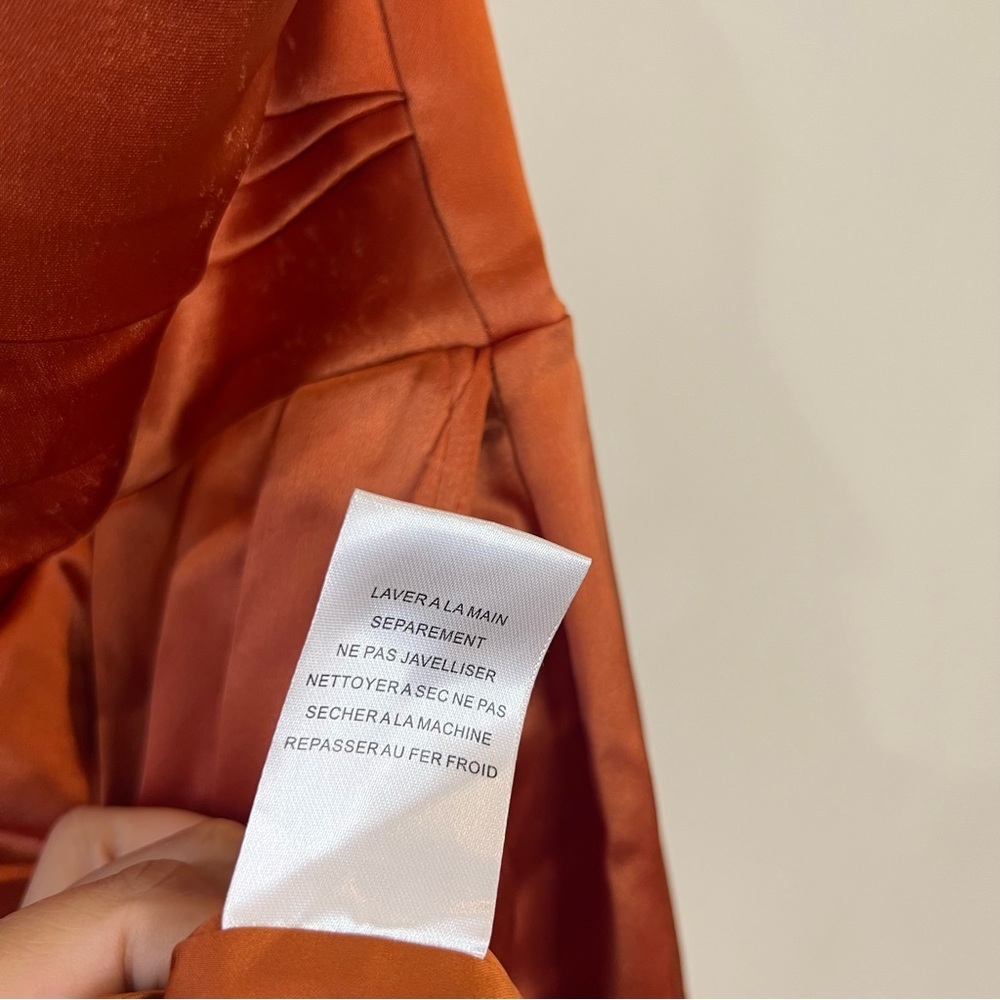 Sau Lee Gwyneth Off the Shoulder Gown Satin Maxi Dress Copper size 2 NEW w/ tags - Picture 10 of 16